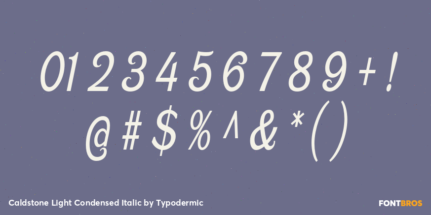Caldstone Light Condensed Italic Font Poster #1