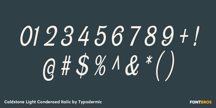 Caldstone Light Condensed Italic Font Poster #4