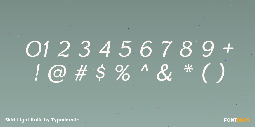 Skirt Light Italic Font Poster #4