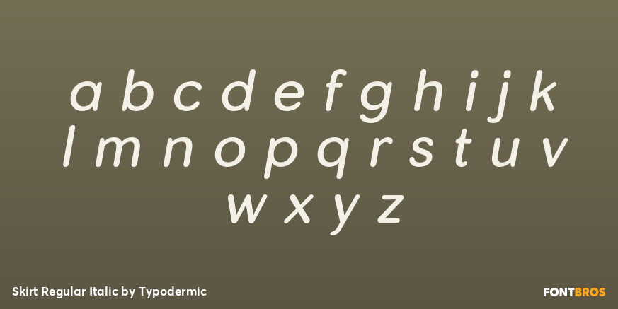 Skirt Regular Italic Font Poster #3