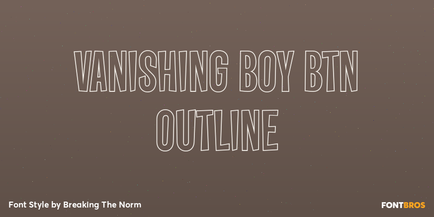 Vanishing Boy BTN Outline Font Poster #1