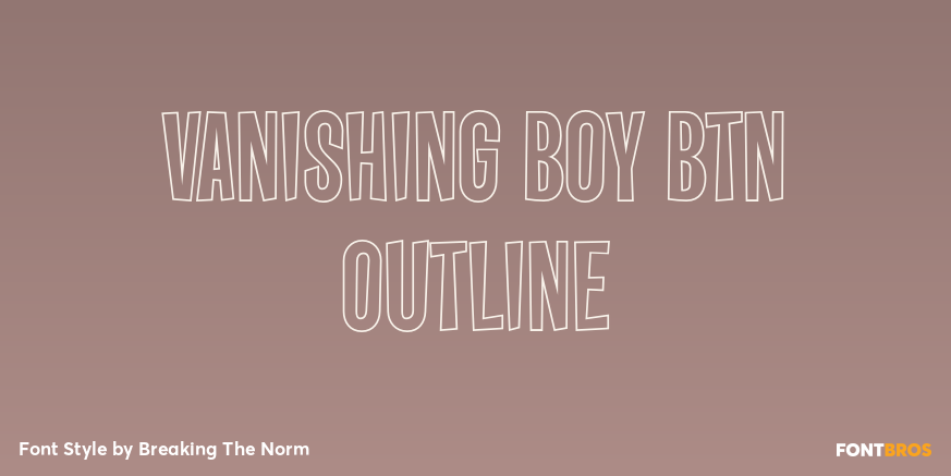 Vanishing Boy BTN Outline Font Poster #1