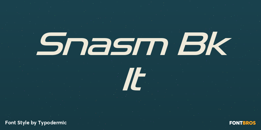 Snasm Bk It Font Poster #1