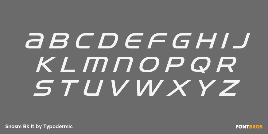 Snasm Bk It Font Poster #2