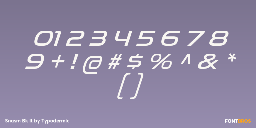 Snasm Bk It Font Poster #4