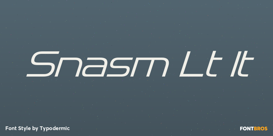 Snasm Lt It Font Poster #1