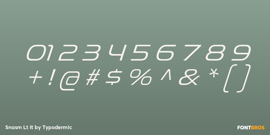 Snasm Lt It Font Poster #4