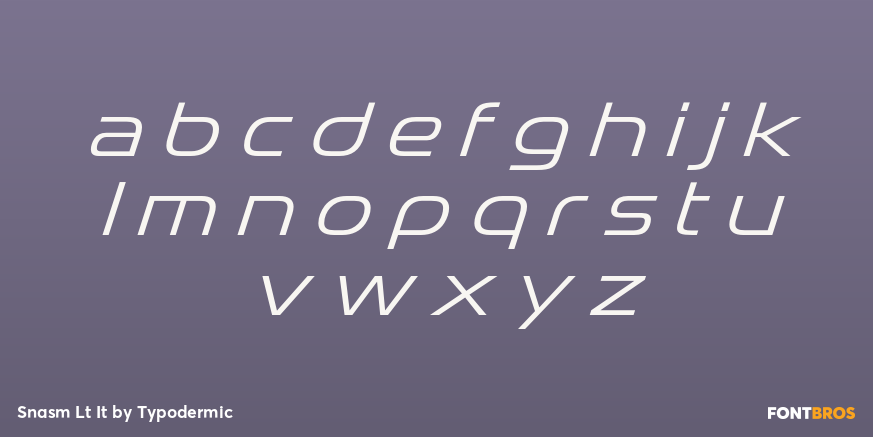 Snasm Lt It Font Poster #1
