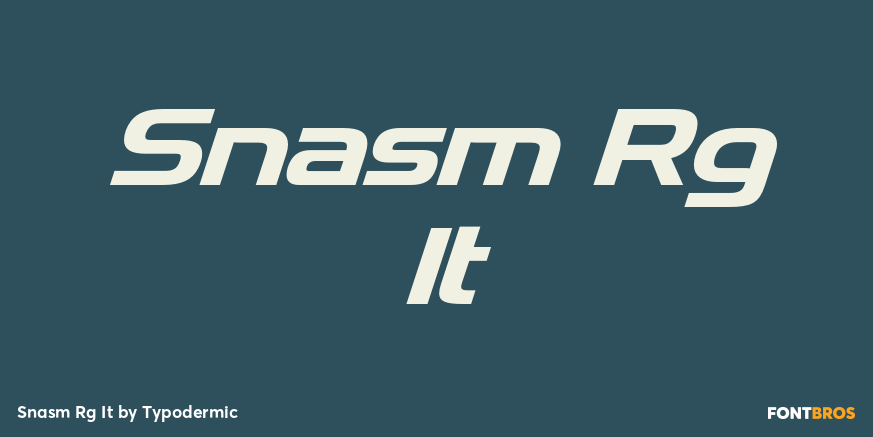 Snasm Rg It Font Poster #1