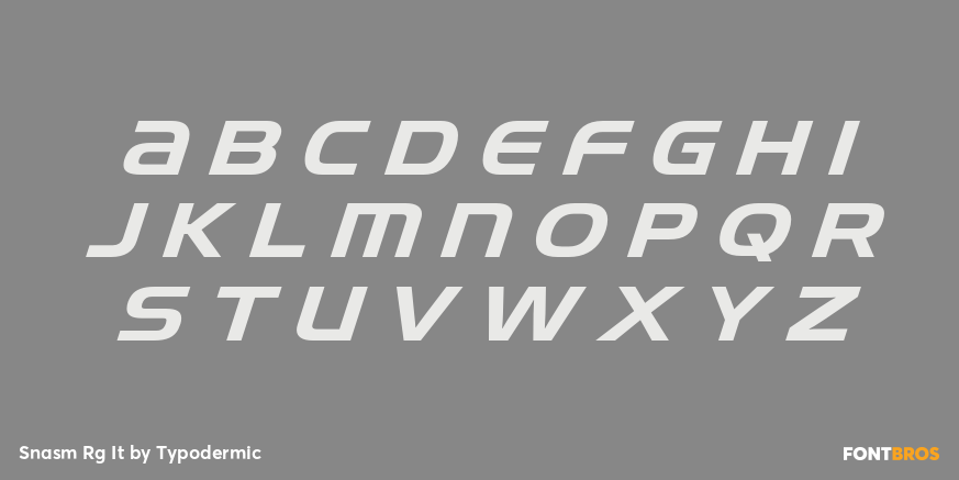 Snasm Rg It Font Poster #2