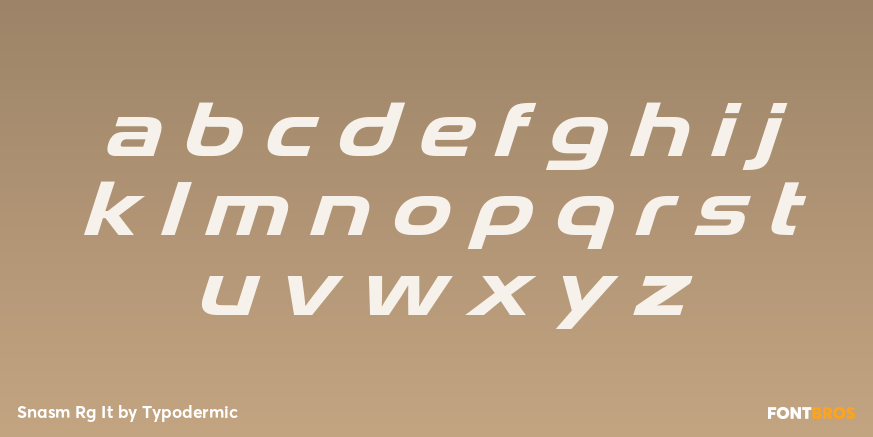 Snasm Rg It Font Poster #3