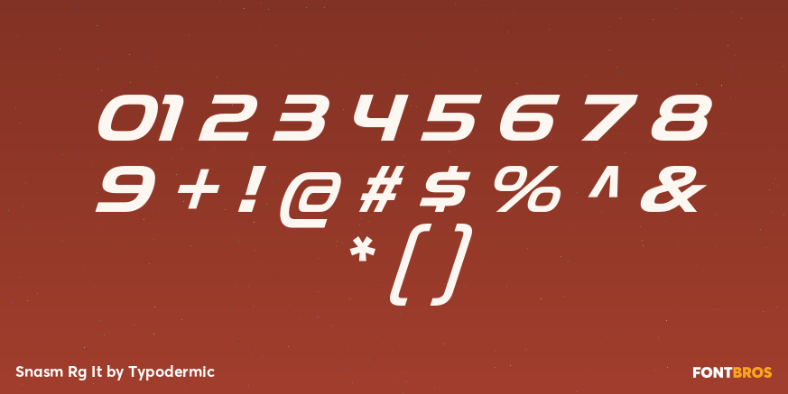 Snasm Rg It Font Poster #4