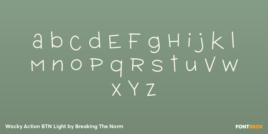 Wacky Action BTN Light Font Poster #1