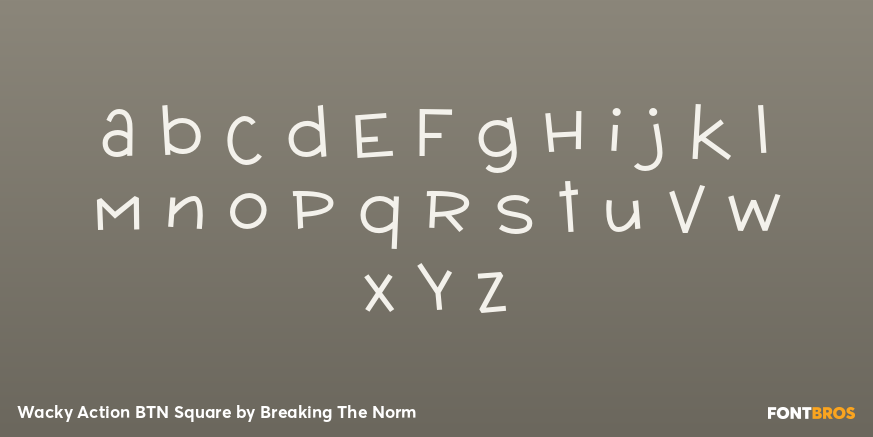 Wacky Action BTN Square Font Poster #3