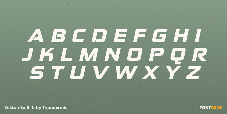 Zekton Ex Bl It Font Poster #2