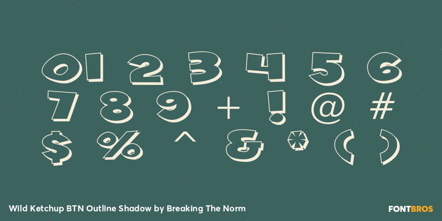 Wild Ketchup BTN Outline Shadow Font Poster #1