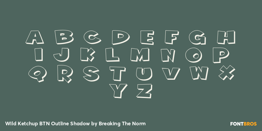 Wild Ketchup BTN Outline Shadow Font Poster #3