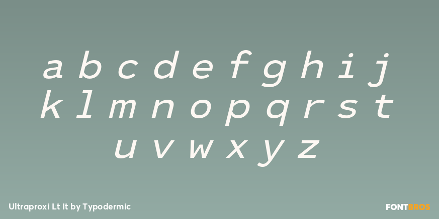 Ultraproxi Lt It Font Poster #3