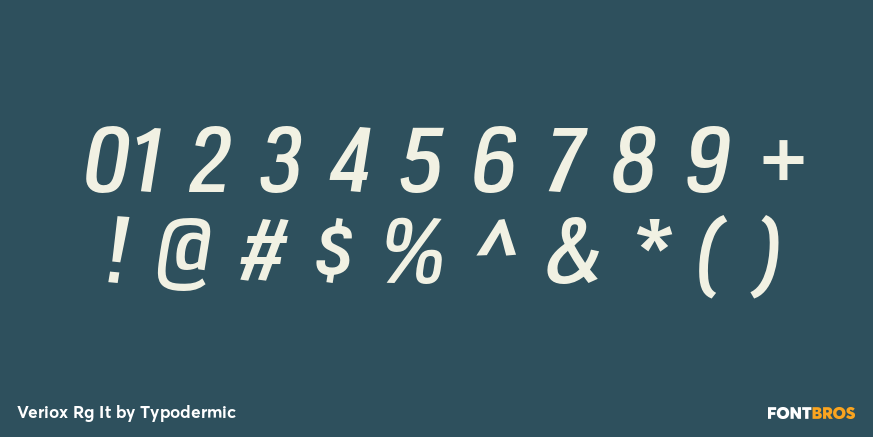 Veriox Rg It Font Poster #1
