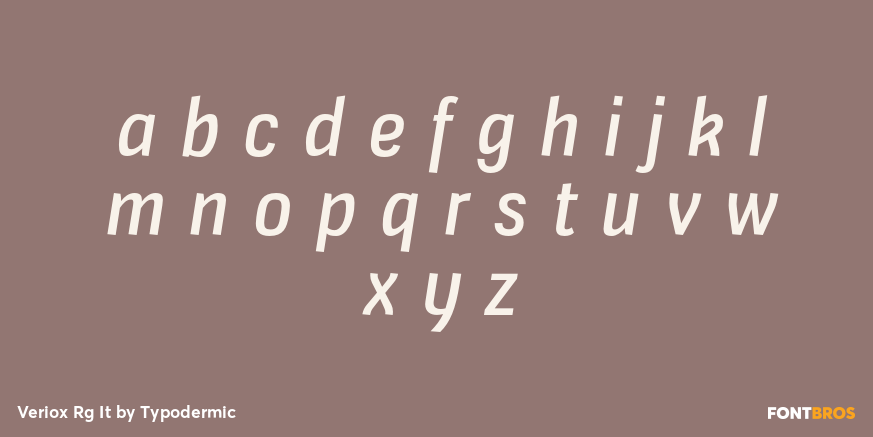 Veriox Rg It Font Poster #1