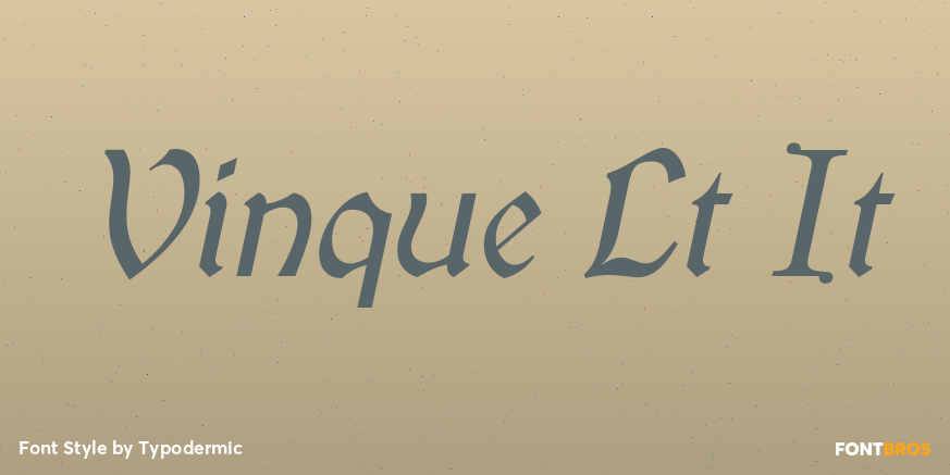 Vinque Lt It Font Poster #1