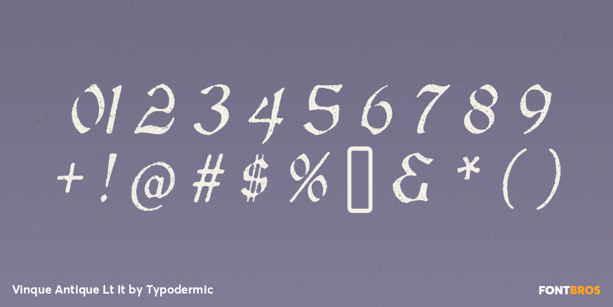Vinque Antique Lt It Font Poster #4