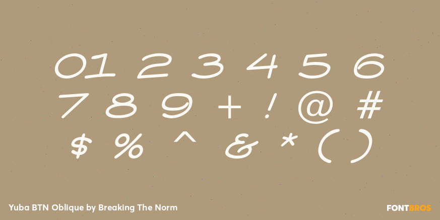 Yuba BTN Oblique Font Poster #1