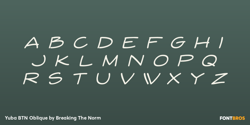 Yuba BTN Oblique Font Poster #1
