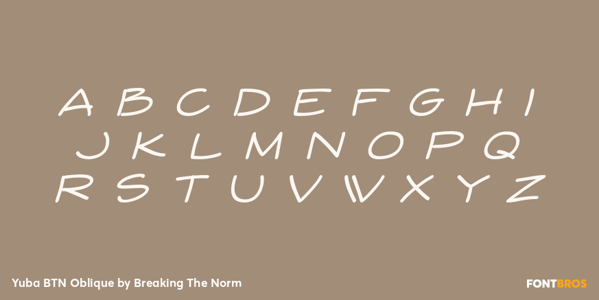 Yuba BTN Oblique Font Poster #1