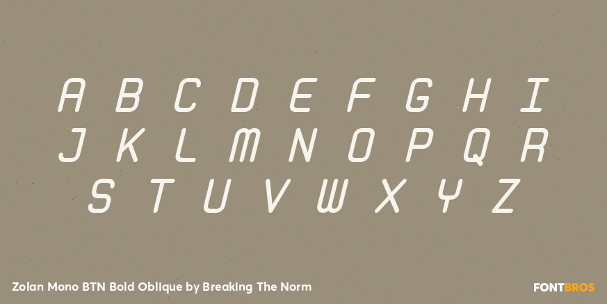 Zolan Mono BTN Bold Oblique Font Poster #2
