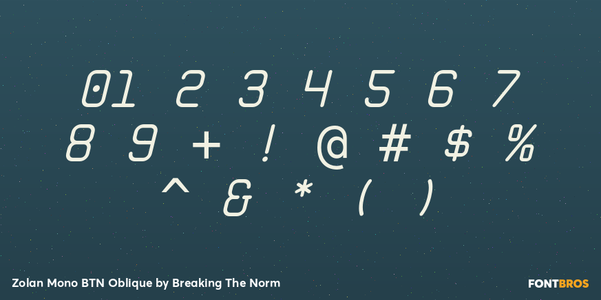 Zolan Mono BTN Oblique Font Poster #4