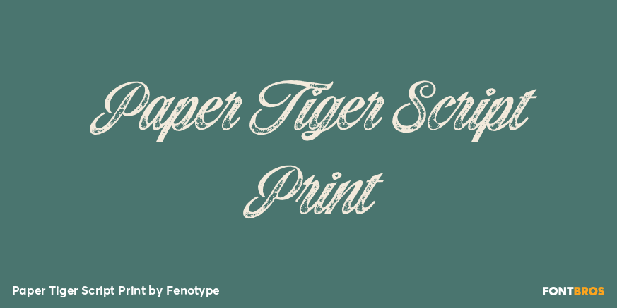 Paper Tiger Script Print Font Poster #1