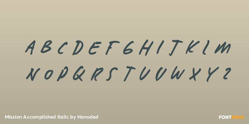 Mission Accomplished Italic Font Poster #3