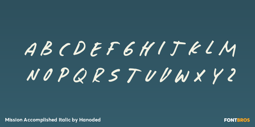 Mission Accomplished Italic Font Poster #2