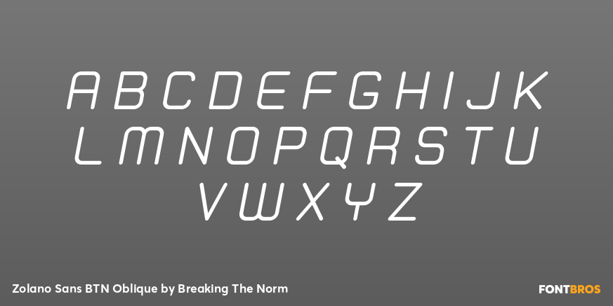 Zolano Sans BTN Oblique Font Poster #2