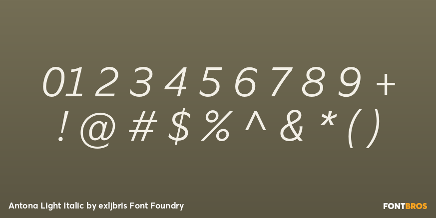 Antona Light Italic Font Poster #4