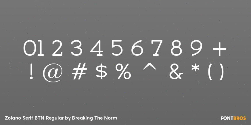 Zolano Serif BTN Regular Font Poster #1