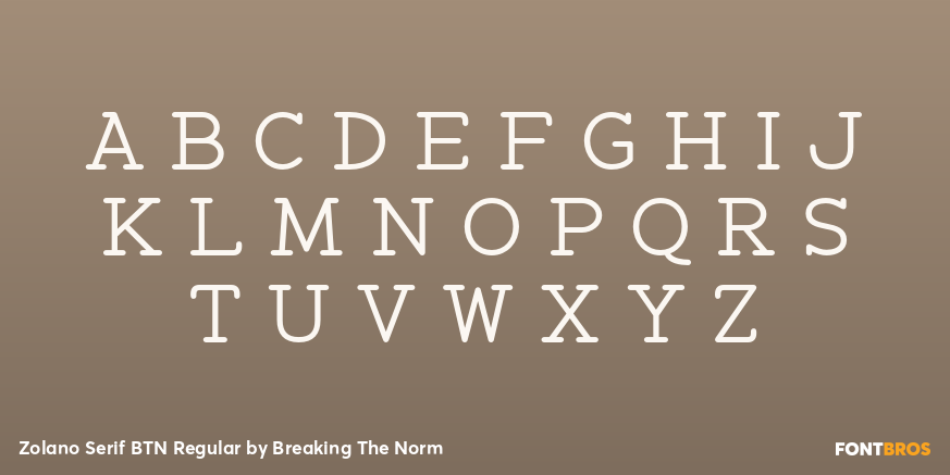 Zolano Serif BTN Regular Font Poster #1