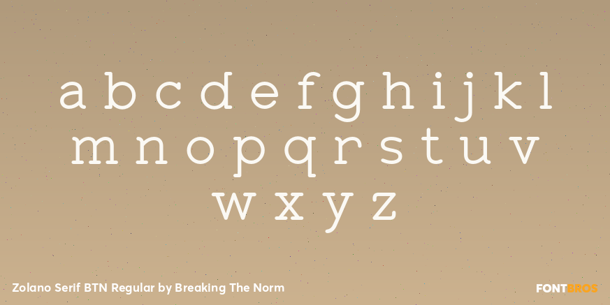 Zolano Serif BTN Regular Font Poster #1