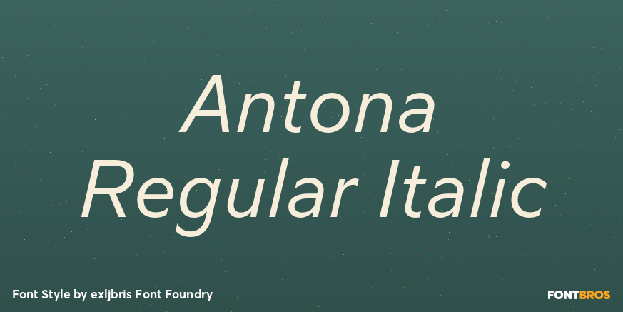Antona Regular Italic Font Poster #1