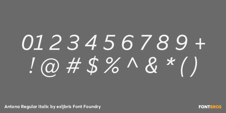 Antona Regular Italic Font Poster #1