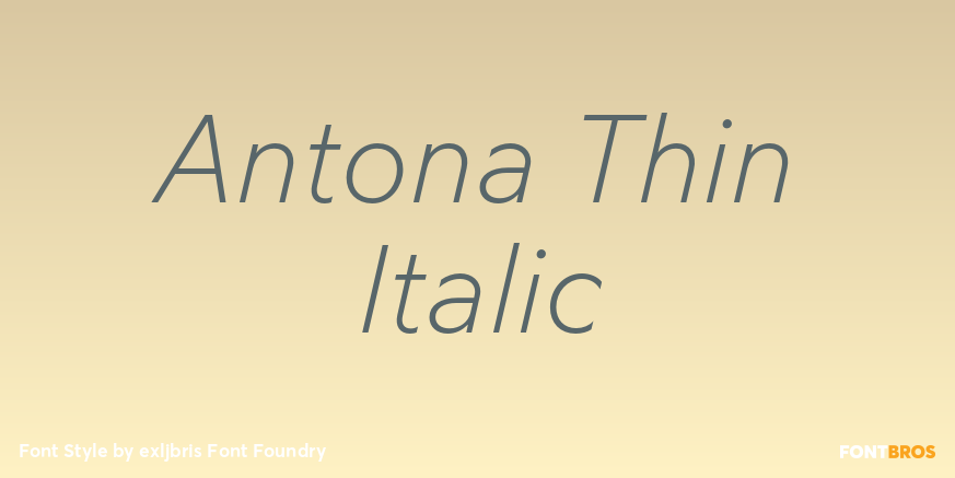Antona Thin Italic Font Poster #1