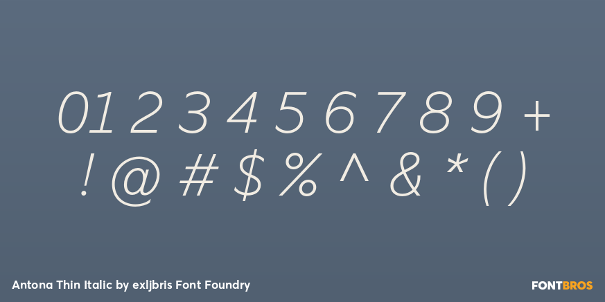 Antona Thin Italic Font Poster #1