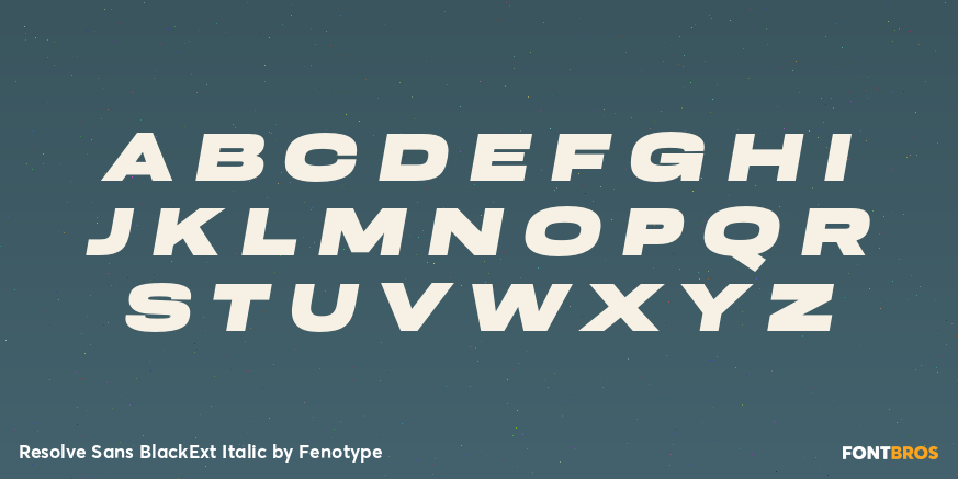 Resolve Sans BlackExt Italic Font Poster #2