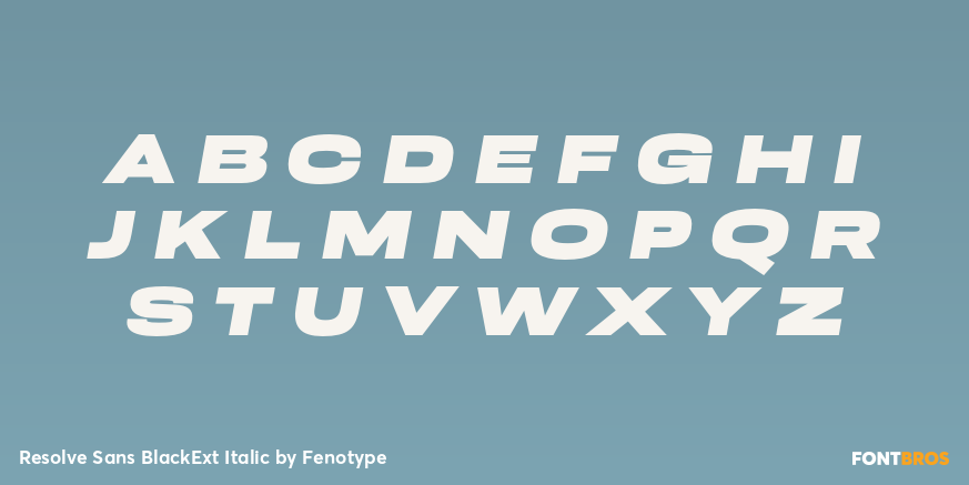 Resolve Sans BlackExt Italic Font Poster #1