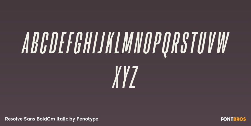 Resolve Sans BoldCm Italic Font Poster #2