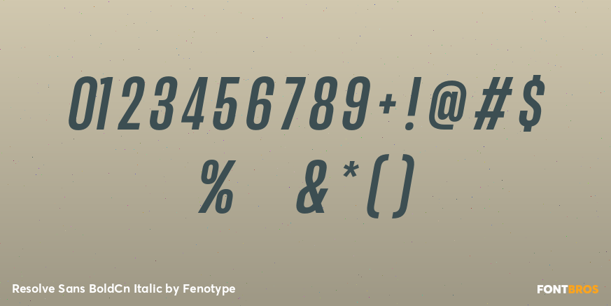 Resolve Sans BoldCn Italic Font Poster #4