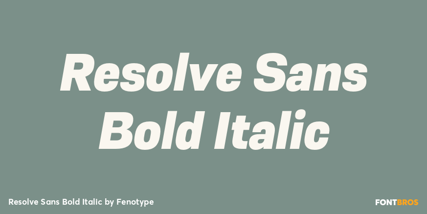 Resolve Sans Bold Italic Font Poster #1