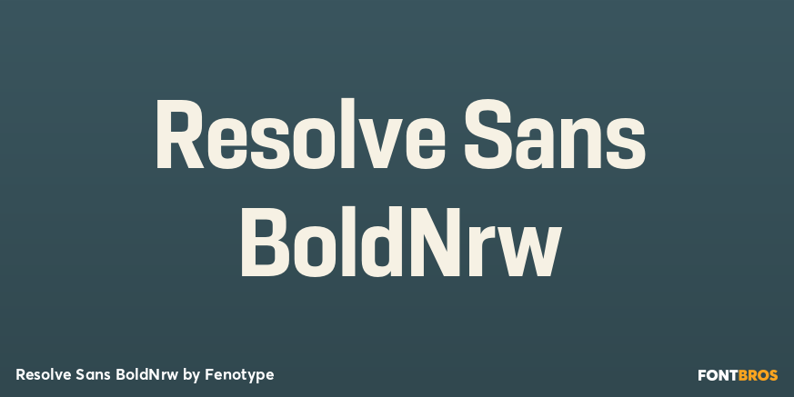Resolve Sans BoldNrw Font Poster #1