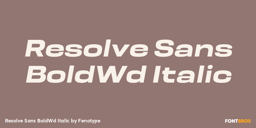 Resolve Sans BoldWd Italic Font Poster #1